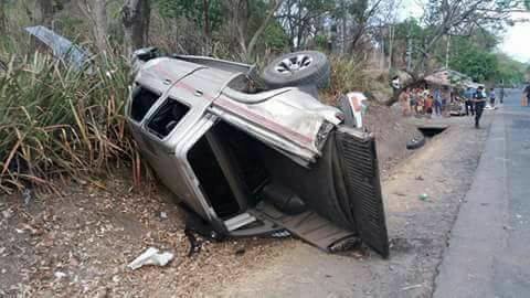 Accidente en carretera a Sensuntepeque