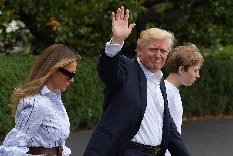 La familia de Donald Trump en su primer viaje a Camp David