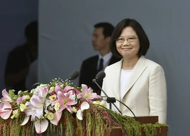 <p>La presidenta de Taiw&aacute;n Tsai Ing-wen durante la ceremonia de investidura el 20 de mayo de 2016 en Taipei</p>