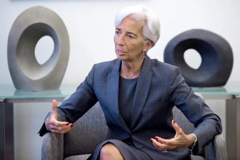 <p>La directora gerente del Fondo Monetario Internacional Christine Lagarde el 6 de julio de 2016 en la sede de la instituci&oacute;n en Washington</p>