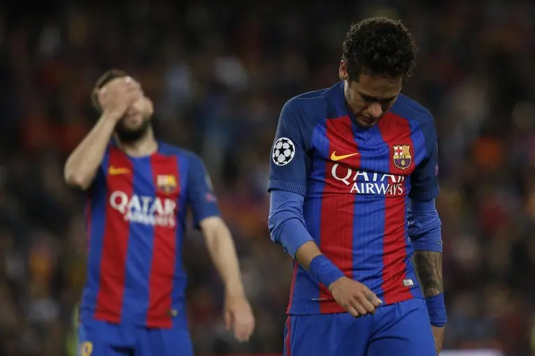 Neymar tras la eliminaci&oacute;n del Barcelona de la Champions
