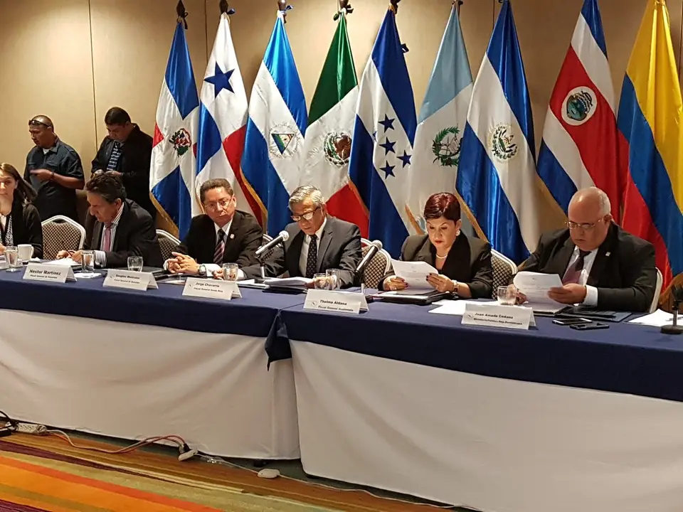 El fiscal Douglas Mel&eacute;ndez durante una reuni&oacute;n de Consejo Centroamericano y del Caribe de Ministerios P&uacute;blicos