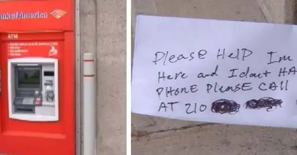 Hombre atrapado en cajero automatico