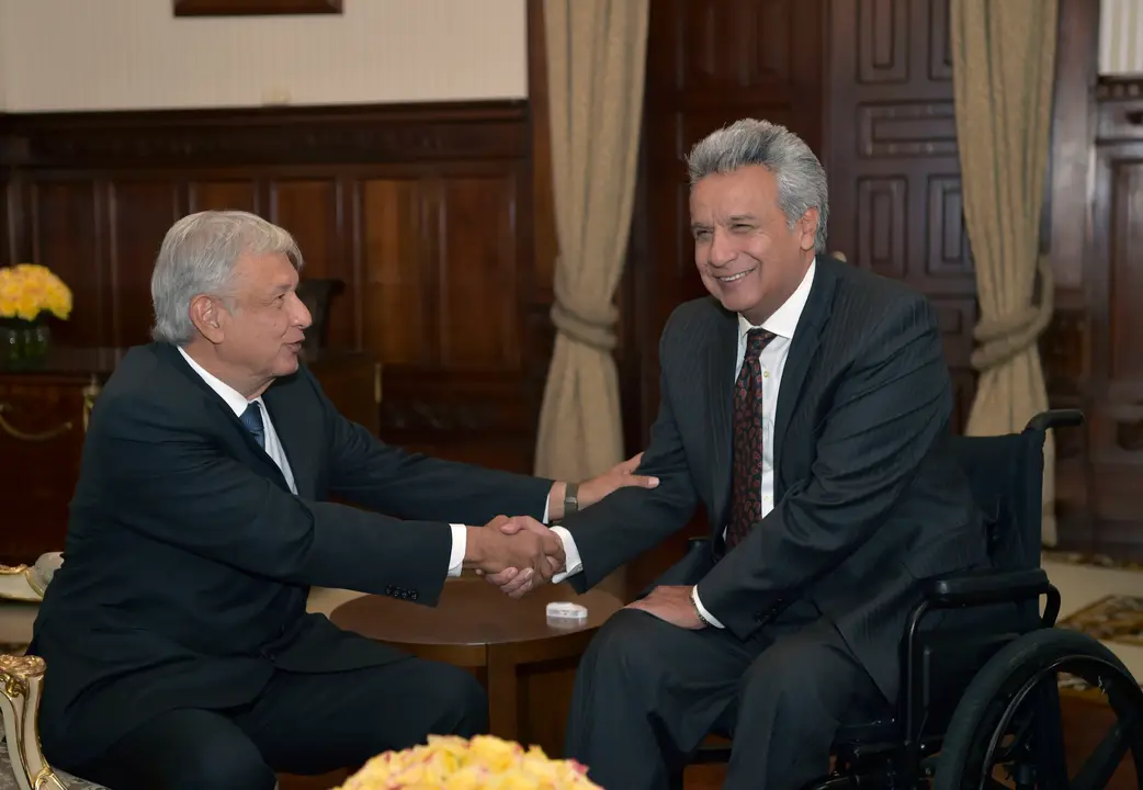 Lenin Moreno con Manuel L&oacute;pez Obrador
