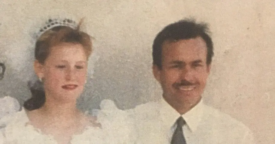 Rosalynn McGinnis quinceanera at at 13. Henri Piette lied about her age in order to have an early quinceanera celebration. The man in the photo is Henri Piette (1997).Photo was taken in Puerto Penasco Sonora Mexico (Rocky Point).&dagger;The woman was a guest at the Quinceanera as she lived near by.Courtesy Rosalynn McGinnisDO NOT REUSE WITHOUT PERMISSION FROM:Nancy Seltzer <nseltzer@nsapr.com>