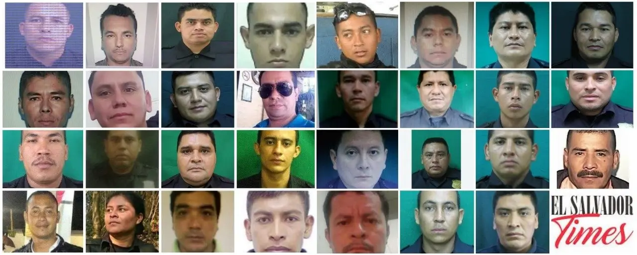 Collage de polic&iacute;as asesinados