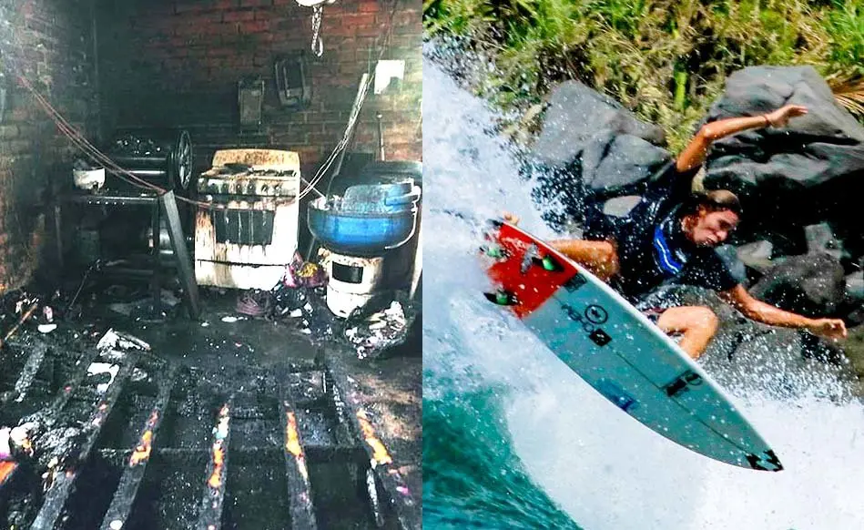 Vivienda de atleta destruida