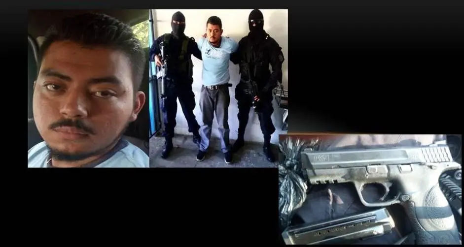 Pandillero con arma de la Polic&iacute;a