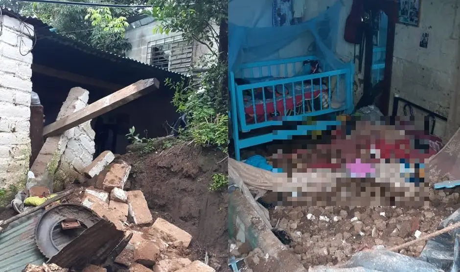 Muro ca&iacute;do en casa de El Congo