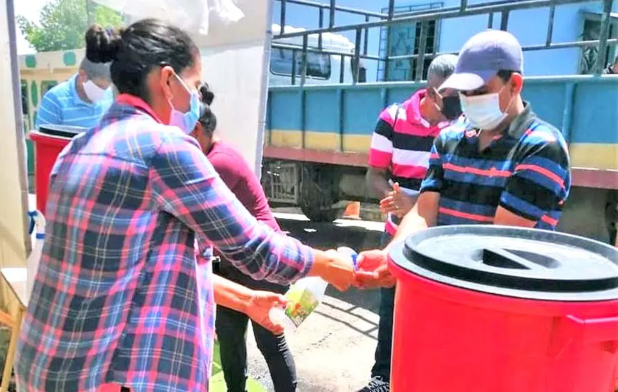 Controles sanitarios en San Esteban Catarina San Vicente Foto tomada de la alcald&iacute;a