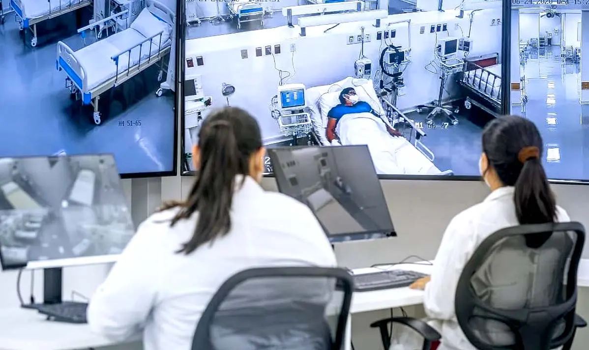 Monitoreo de pacientes con coronavirus en nuevo hospital Foto tomada de la cuenta Hospital El Salvador