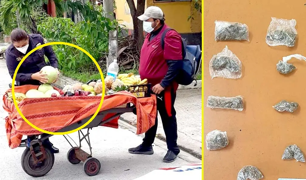 Jos&eacute; Armando Huezo vendedor detenido por tener marihuana Foto tomada de la PNC 5