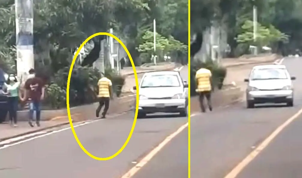 Ebrio en las calles de San Salvador Imagen tomada de Todo Motor 5