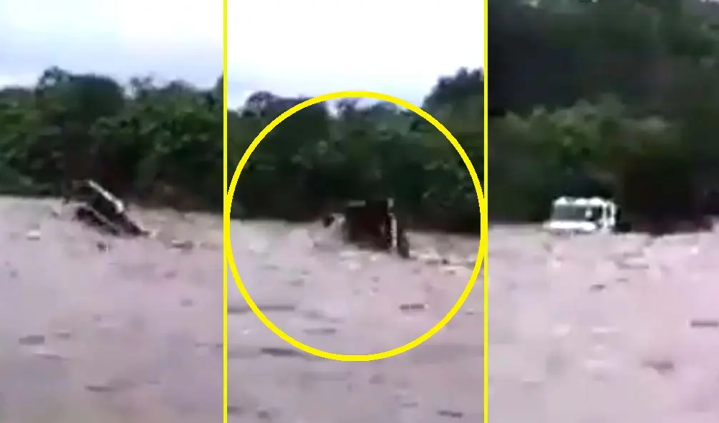 Cami&oacute;n arrastrado 1 Imagen tomada de Diario TRV 4