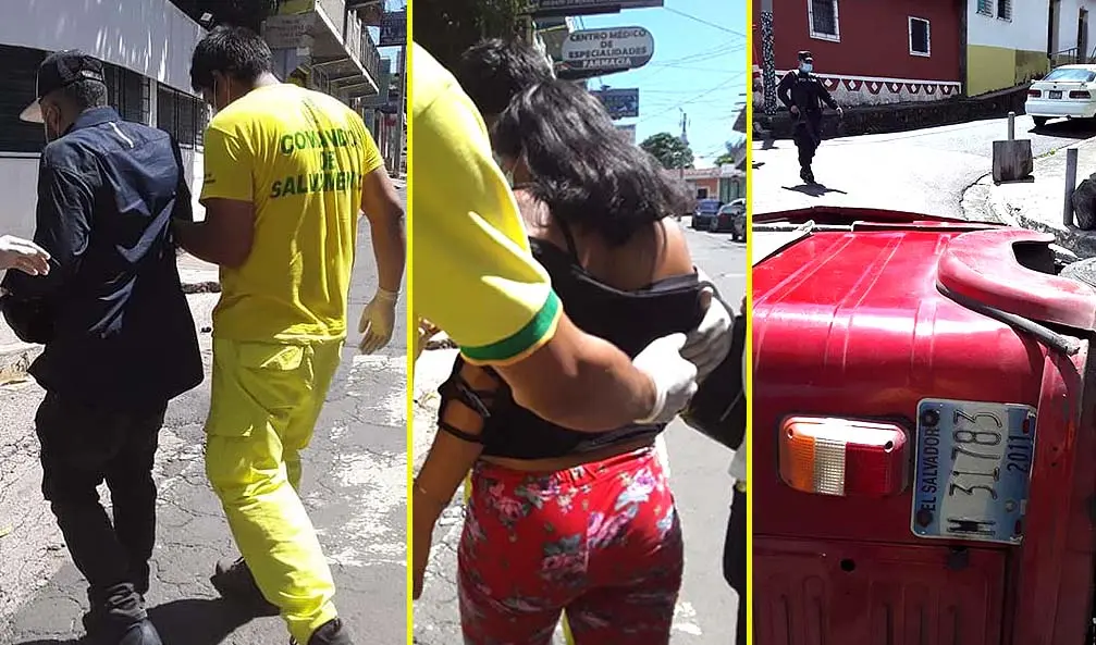 Mototaxi volc&oacute; y dos pasajeros resultaron lesionados Foto tomada de Comandos de Salvamento Sensuntepeque 5