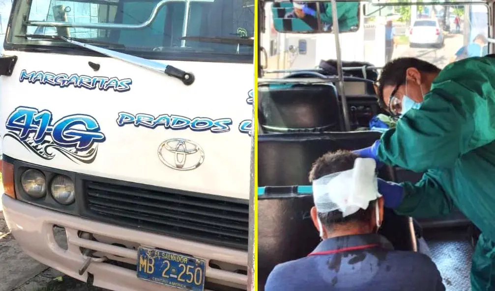 Microb&uacute;s de la ruta 41 G involucrado en accidente Foto tomada de Comandos de Salvamento 3