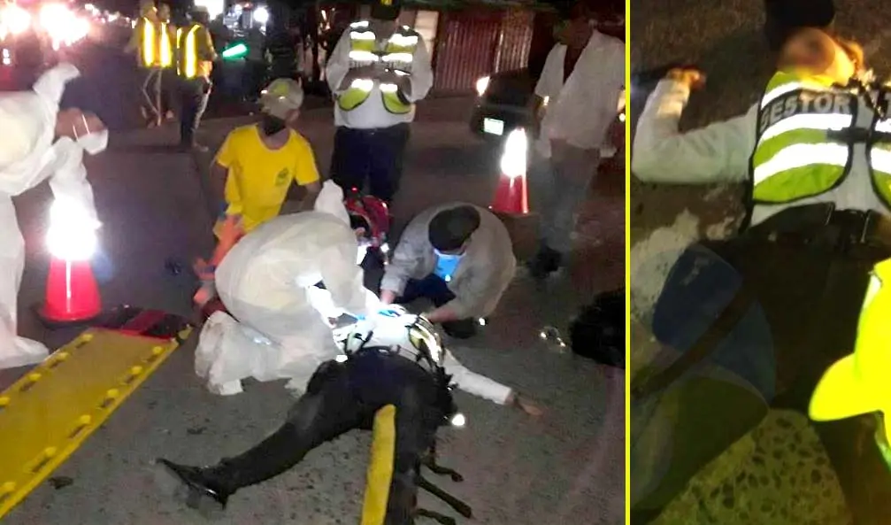 Se&ntilde;orita gestor del VMT fue arrollada en desv&iacute;o San Juan Opico Foto tomada de Informativo santaneco 3