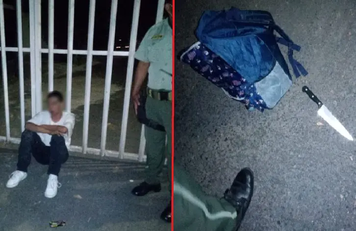 Ladr&oacute;n a punta de cuchillo en Tecla