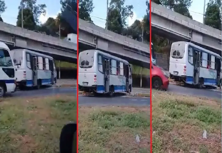 Microbusero se salta los separadores