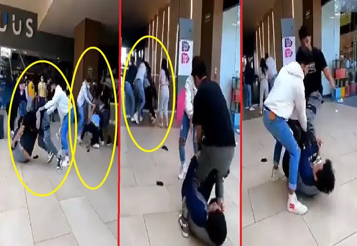 J&oacute;venes se dan de golpes