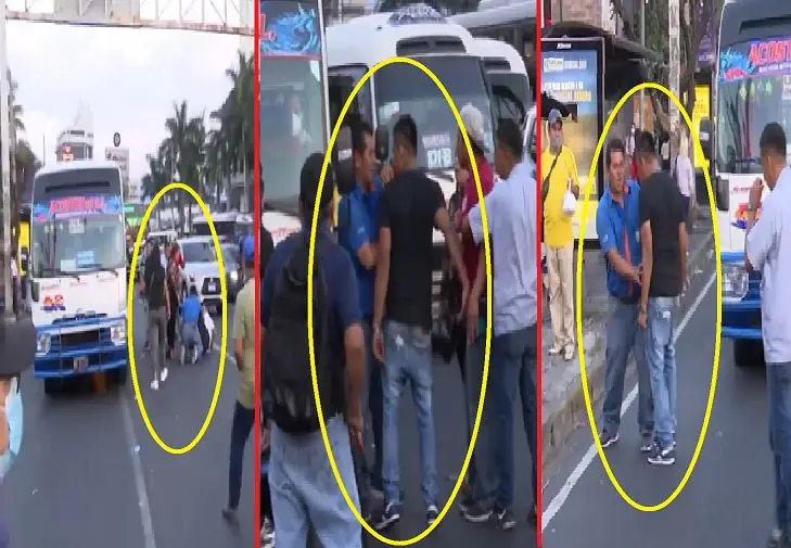 Pelea de transportistas de la 42