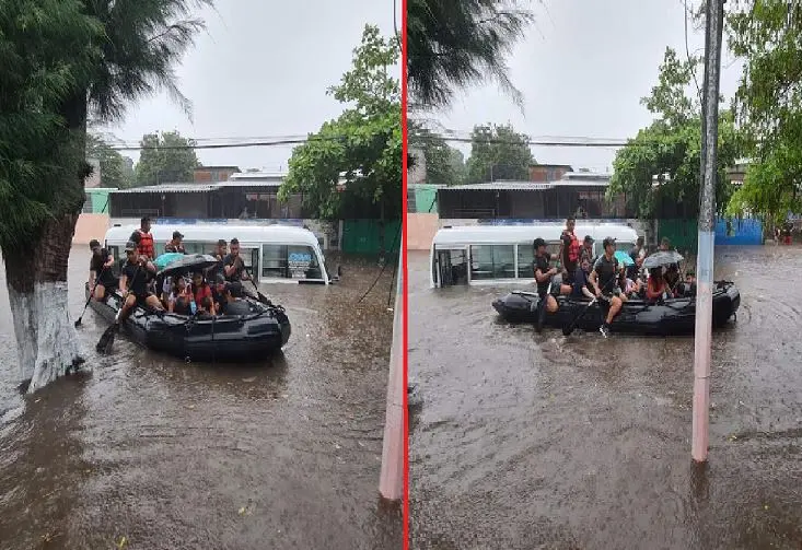 En balsa los evac&uacute;an