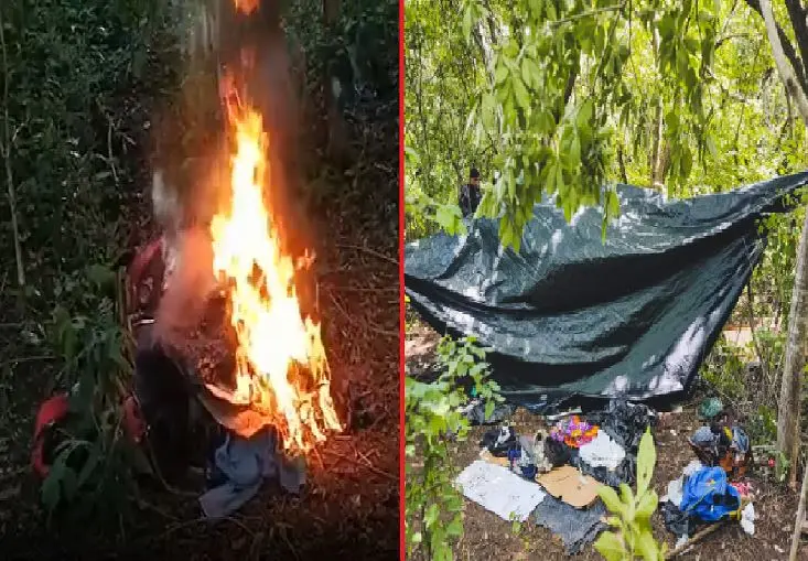 Campamento clandestino en San Jos&eacute; Villanueva