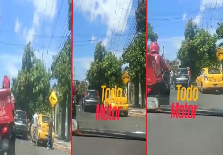 Taxista quiebra vidrio a automovilista