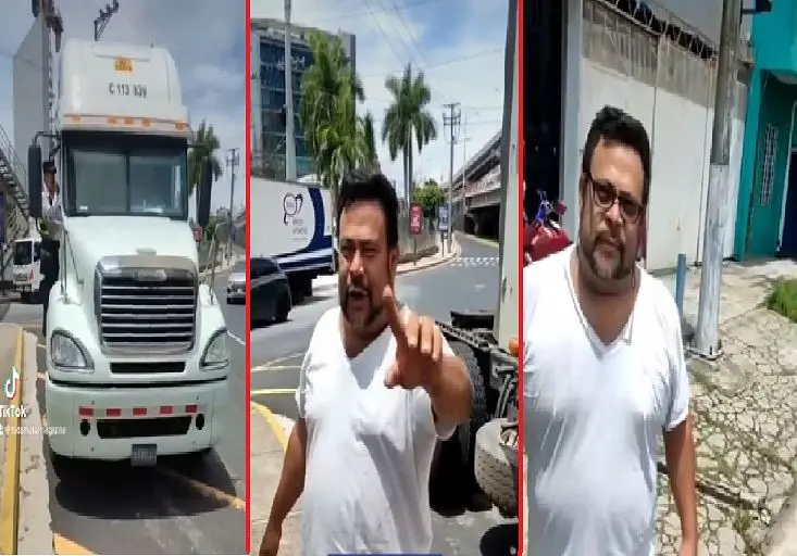 Conductor de rastra agrede a motociclesta