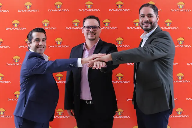 Conferencia de prensa de Alianza entre Banco Davivienda Salvadore&ntilde;o y AURA, en San Salvador, El Salvador, el 29 de enero de 2024.
Foto Banco Davivienda/ Salvador Mel&eacute;ndez