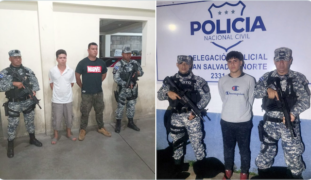 Javier Francisco Cruz Cárcamo, de 35 años, Christopher David Zavaleta Pleitez, de 18 años, Jonathan Alfredo Zavaleta Pleitez, de 23 años, homicidio agravado