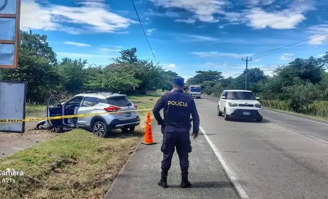 Accidente policía fallecido Tecoluca km 84 02-12-2024