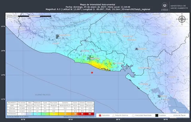 Mapa Sismo 05-01-2025