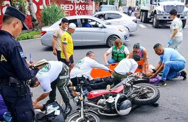 Motociclista lesionado en Tonacatepeque 18-06-2025