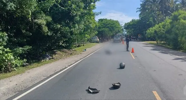 Motociclista fallecido en San Pedro Masahuat, La Paz, 12-09-2025