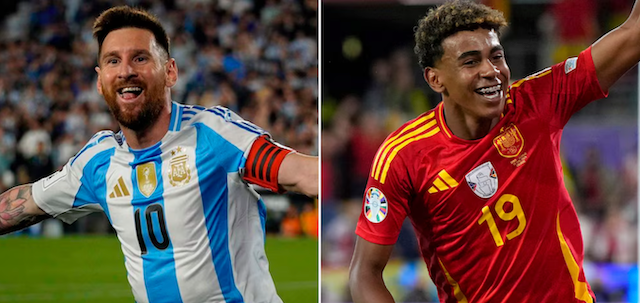 Messi y Lamine Yamal