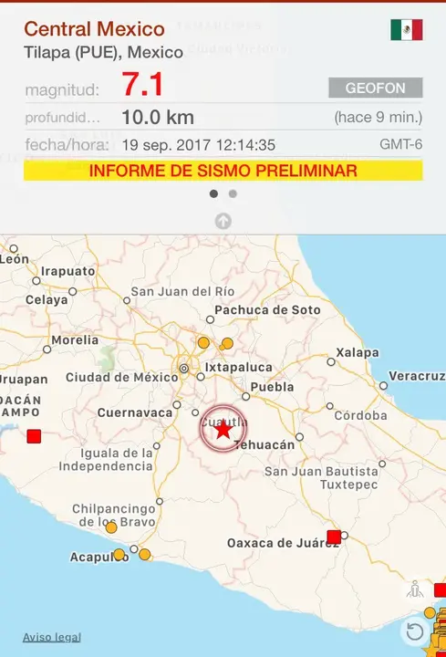 Sismo Mexico