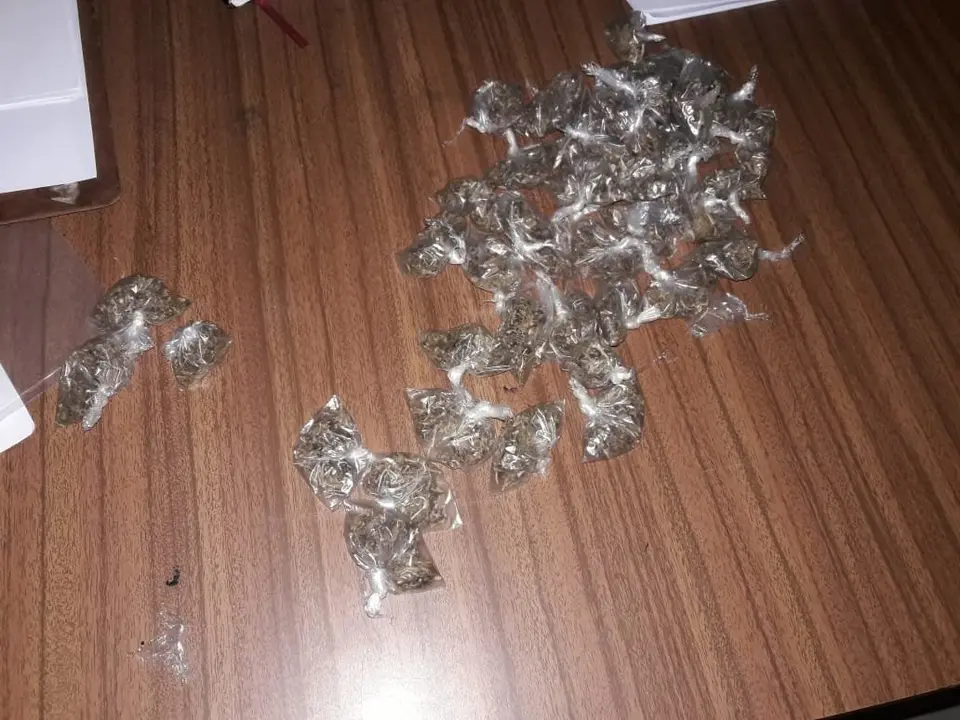 Porciones de marihuana del aliancista