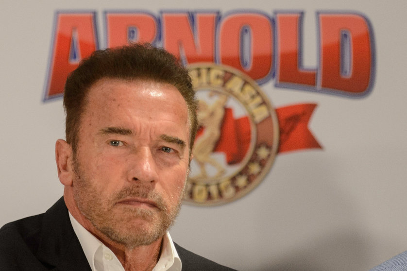 US actor and former California governor Arnold Schwarzenegger attends a press conference in Hong Kong on August 19, 2016, ahead of the Arnold Classic Asia Multi-Sport Festival to be held on August 20-21.
Hollywood action hero Arnold Schwarzenegger launched a new sports festival in Hong Kong on August 19, telling the stressed-out city to remember to balance mind and body.  / AFP PHOTO / TENGKU BAHAR