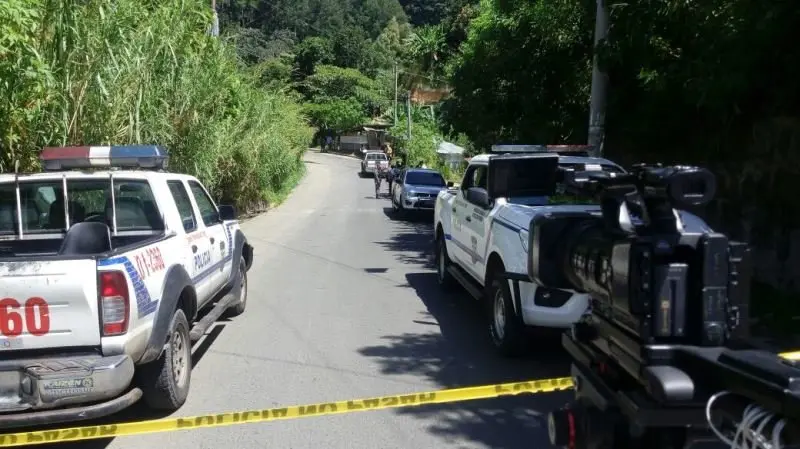 Foto escena de emboscada a policías en San Marcos
