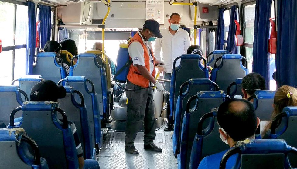 Alcalde de Ilopango en buses coronavirus