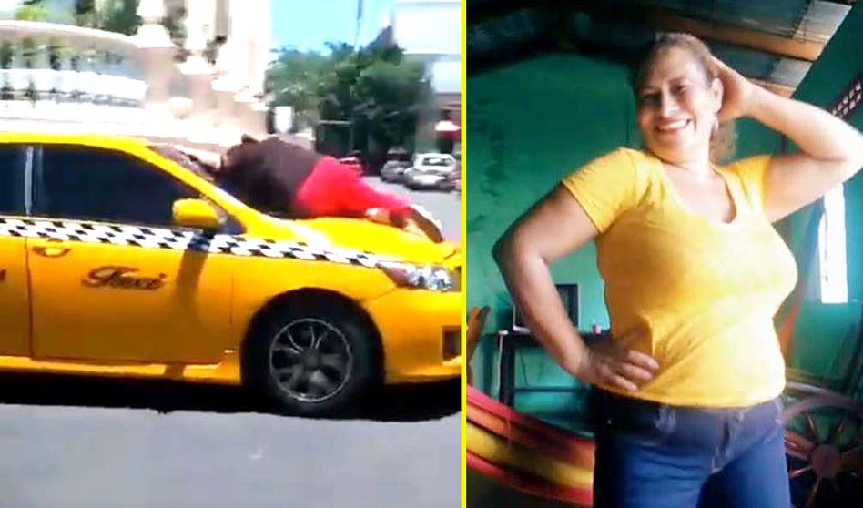 Ana Maldonado la mujer sobre el taxi Fotos tomadas de su Facebook 5
