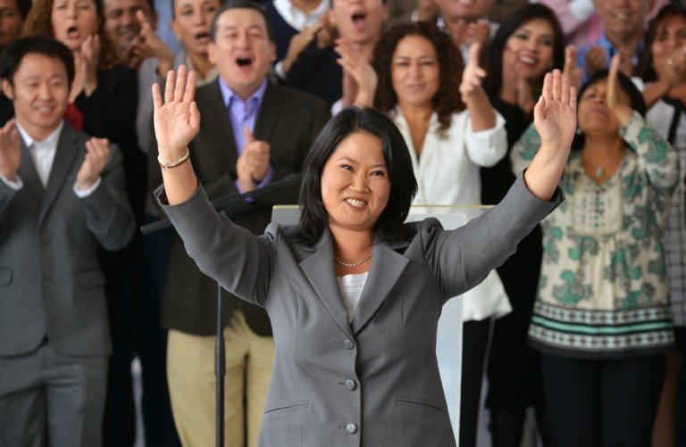 <p>La candidata presidencial Keiko Fujimori en Lima el 10 de junio de 2016</p>