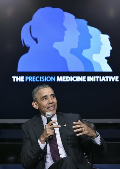 <p>El presidente de Estados Unidos, Barack Obama, durante una Cumbre sobre medicina de precisión en Washigton, Estados Unidos, el 25 de febrero de 2016</p>