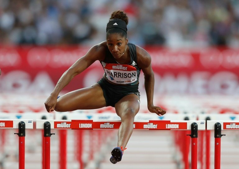 <p>La estadounidense Kendra Harrison establece un nuevo récord del mundo en los 100 metros vallas con un tiempo de 12.20 durante la reunión de Londres, décima etapa de la Liga de Diamante de atletismo, el 22 de julio de 2016</p>