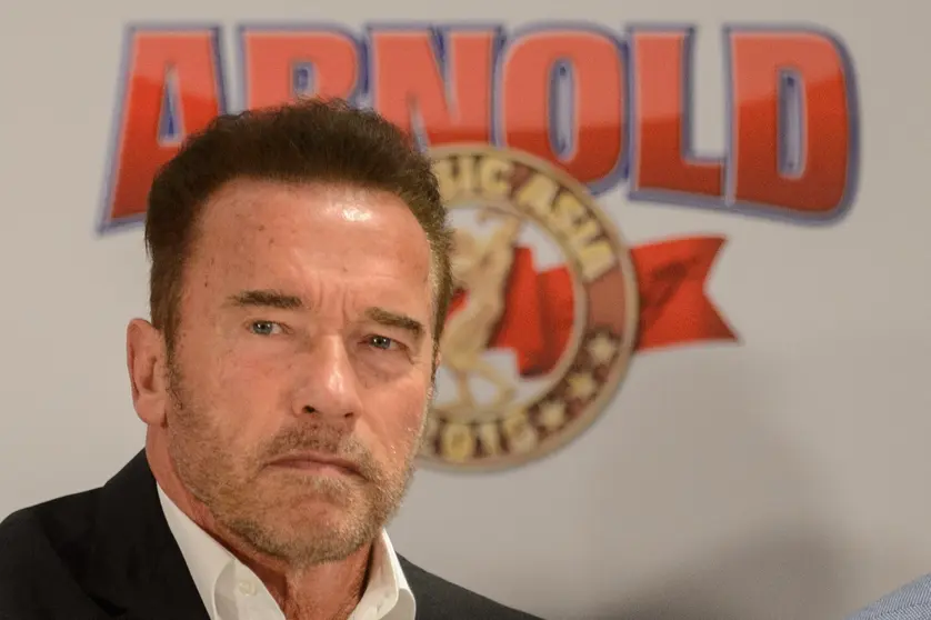 US actor and former California governor Arnold Schwarzenegger attends a press conference in Hong Kong on August 19, 2016, ahead of the Arnold Classic Asia Multi-Sport Festival to be held on August 20-21.
Hollywood action hero Arnold Schwarzenegger launched a new sports festival in Hong Kong on August 19, telling the stressed-out city to remember to balance mind and body. / AFP PHOTO / TENGKU BAHAR