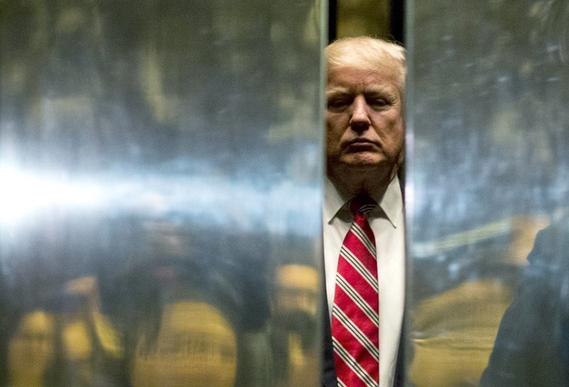 Trump en ascensor