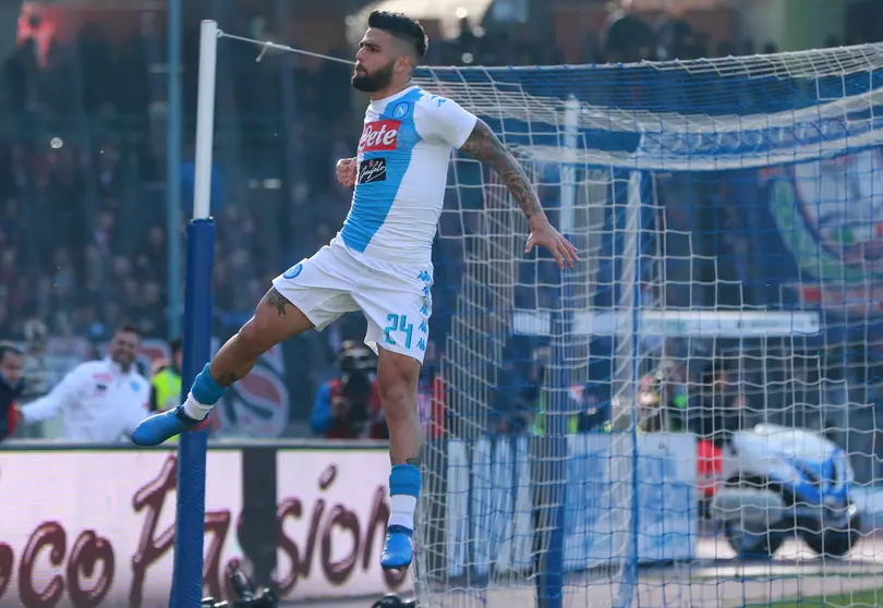 Lorenzo Insigne, uno de los goleadoree de hoy con el Nápoles