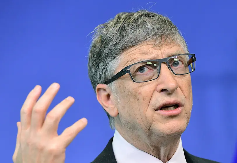 (FILES) This file photo taken on February 16, 2017 shows Co-chair of the Bill & Melinda Gates Foundation Bill Gates as he addresses a press conference after meeting European Commission foreign policy chief Federica Mogherini at the European Commission in Brussels. 
Microsoft co-founder Bill Gates once again topped the Forbes magazine list of the world's richest billionaires, while US President Donald Trump slipped more than 200 spots, the magazine said March 20, 2017. Gates, whose wealth is estimated at $86 billion, led the list for the fourth straight year. / AFP PHOTO / EMMANUEL DUNAND