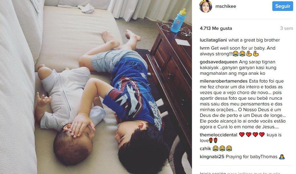 Niño tranquiliza a su hermano con cáncer Foto Instagram